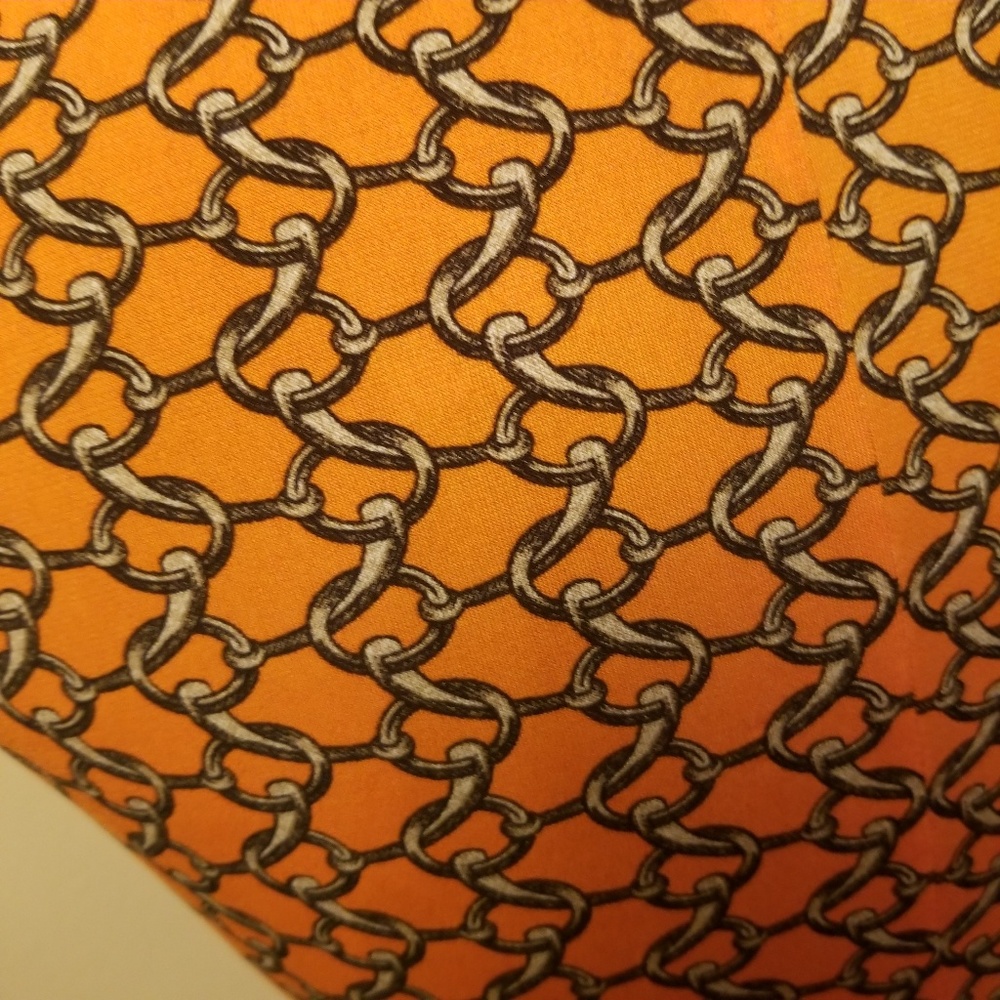 Michael Kors Orange Chain Link Pattern Dress Xs - image 5